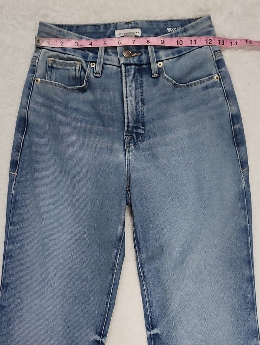 Good American Good Legs Mid Rise Straight Jeans In Indigo1012 - Picture 3 of 9